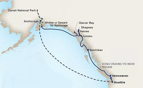 Alaska cruise map